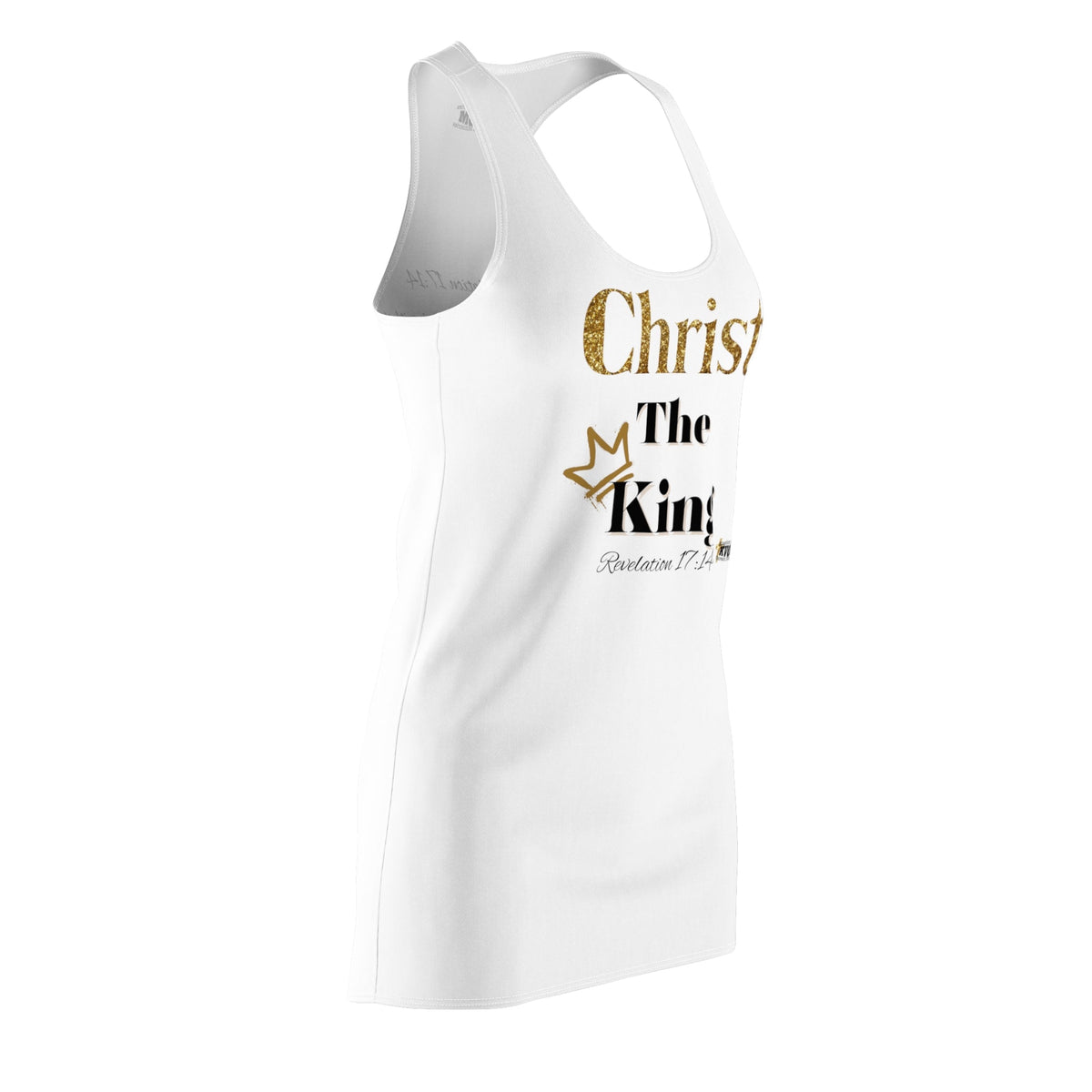 Christ The King Racerback Dress White & Gold-KVOM