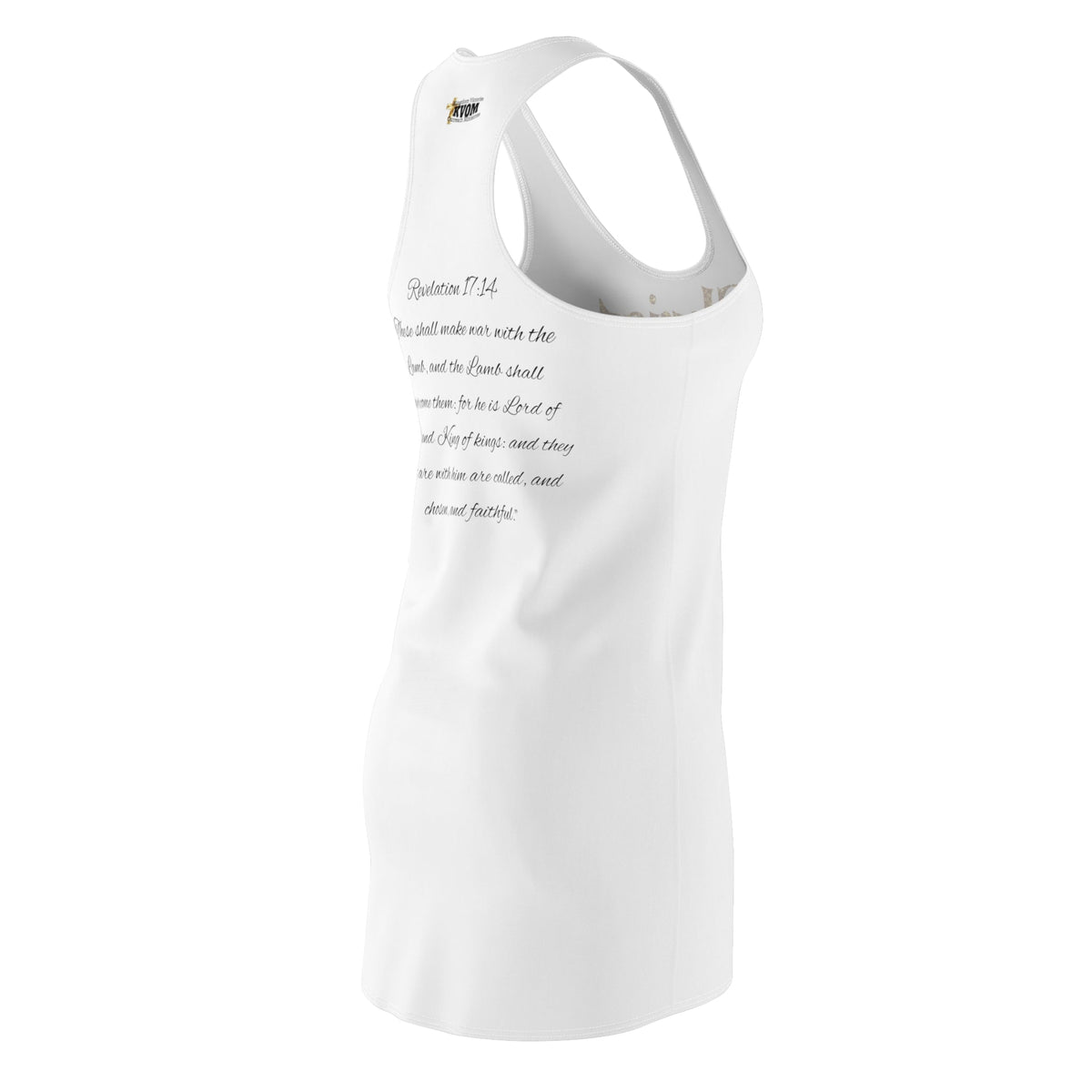 Christ The King Racerback Dress White & Gold-KVOM