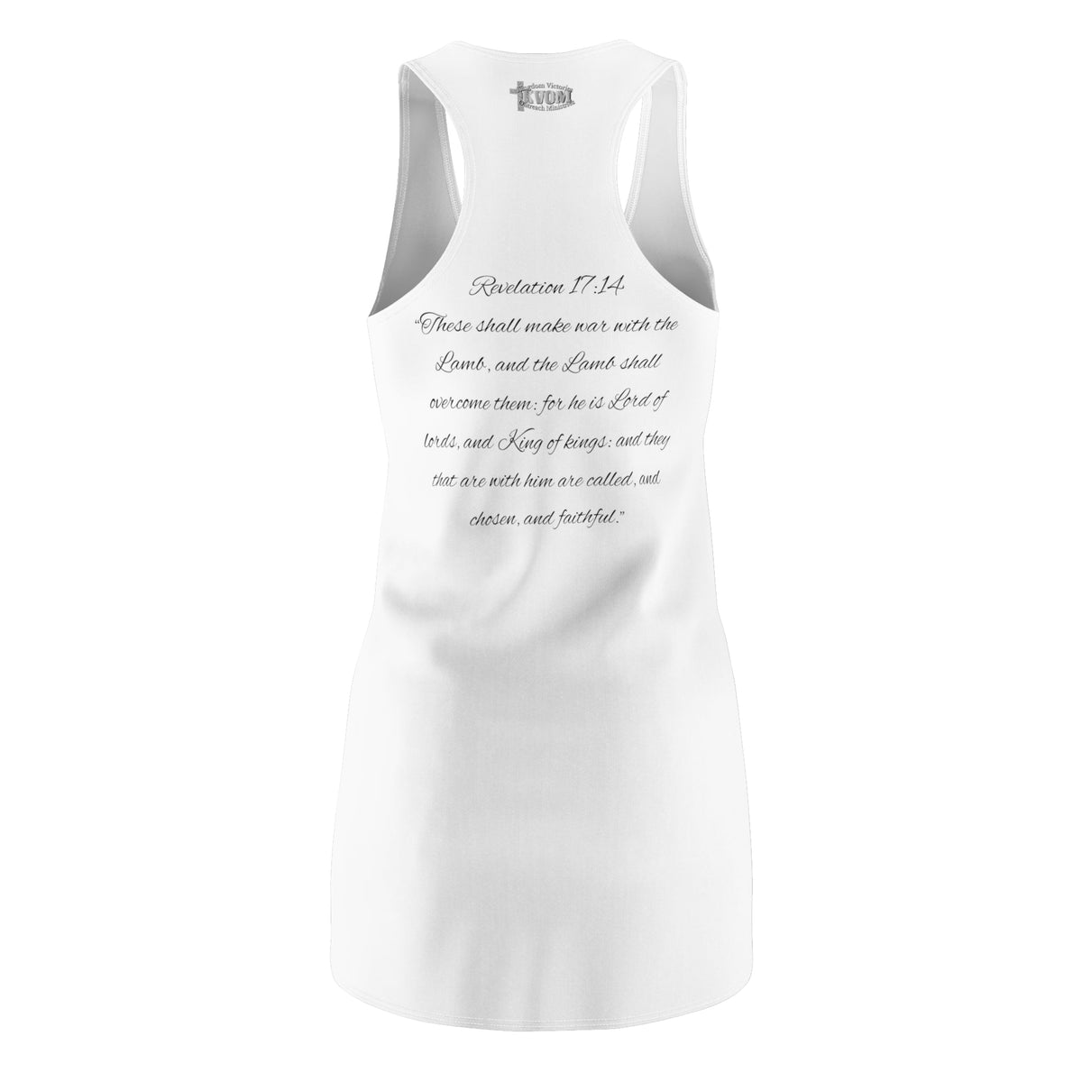 Christ The King Racerback Dress White & Silver-KVOM