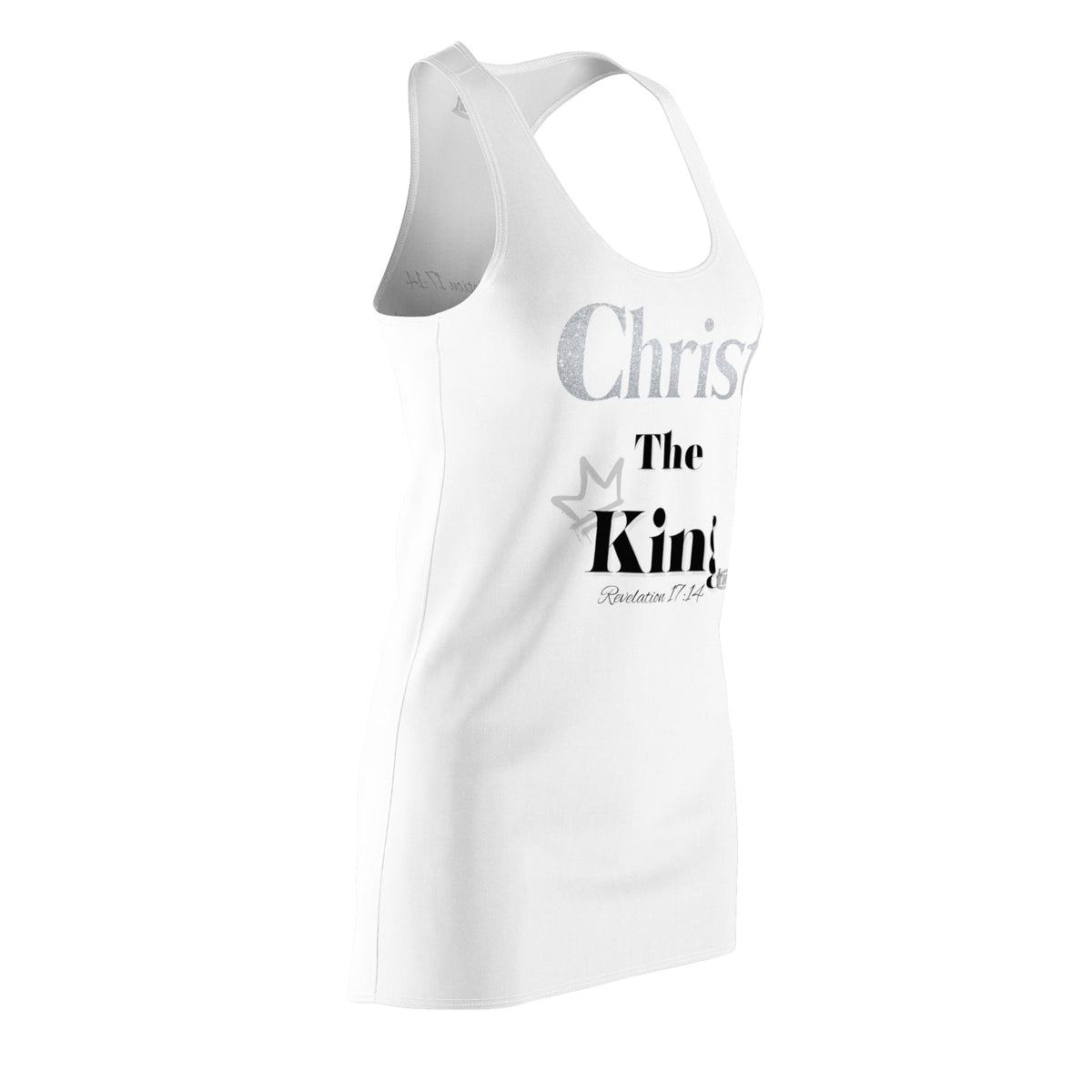 Christ The King Racerback Dress White & Silver-KVOM