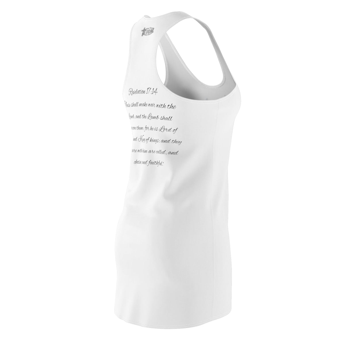 Christ The King Racerback Dress White & Silver-KVOM