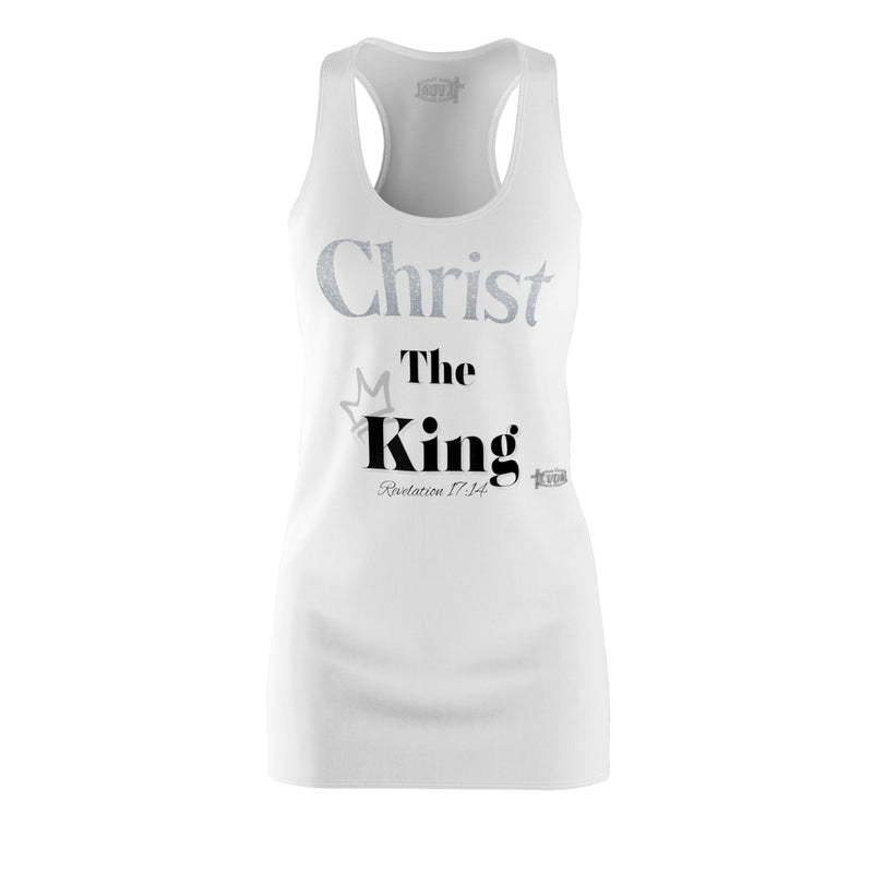 Christ The King Racerback Dress White & Silver-KVOM