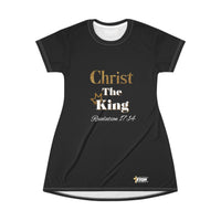 Christ The King T-Shirt Dress Black & Gold-KVOM