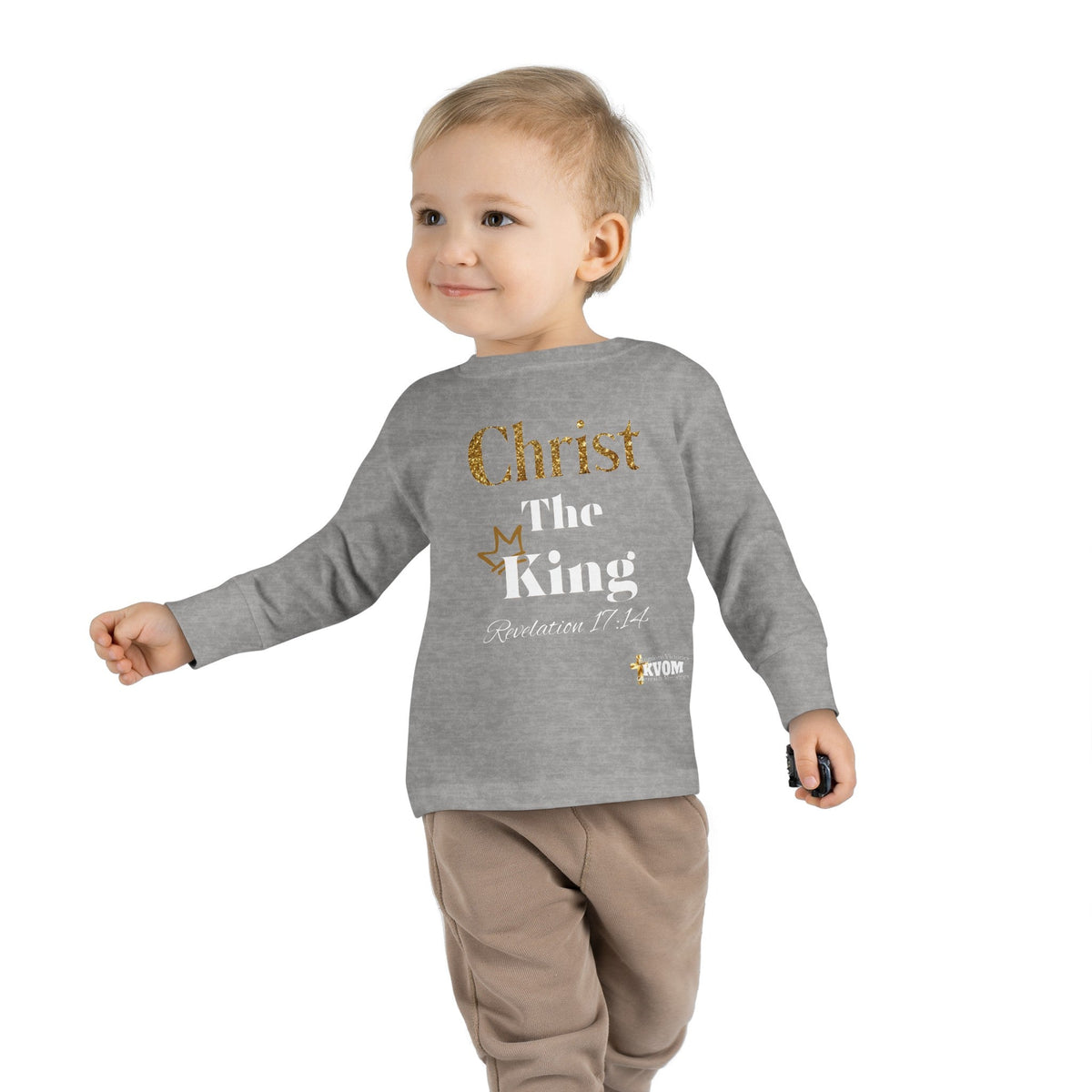 Christ The King Toddler Long Sleeve Tee-Children's Clothing-KVOM