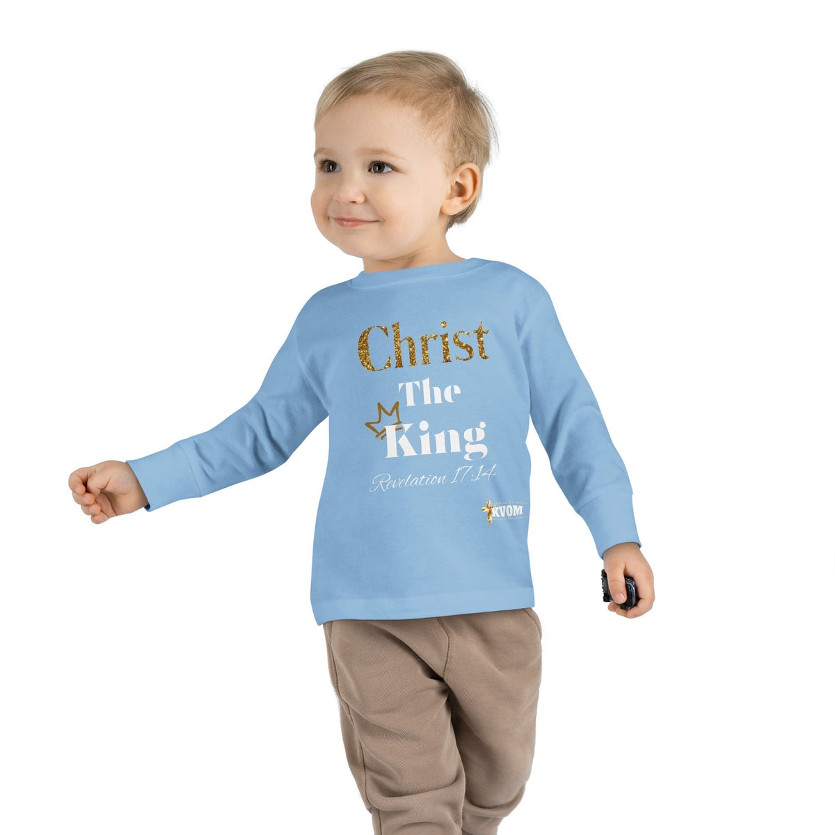 Christ The King Toddler Long Sleeve Tee-Children's Clothing-KVOM