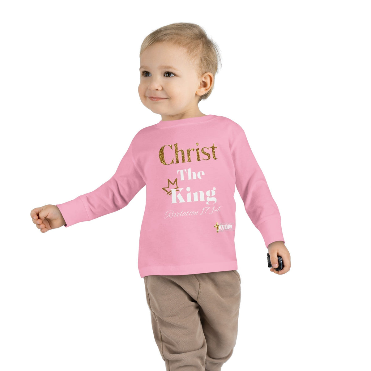 Christ The King Toddler Long Sleeve Tee-Children's Clothing-KVOM