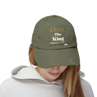 Christ The King Unisex Distressed Cap-KVOM; Christian Clothing; Women’s Clothing; Men's Clothes, Men's Hats, Women’s T-Shirts; Hoodies Sale; Ladies Tops; Ladies Dresses; Floral Tops; Floral Dresses; Flower Clothes; Activewear; Glorious; Psalms; Blessings On Blessings; Teens Clothing; Christian Book Store; Girl’s Clothing Sale; Mother’s Day Sale; Gifts For Sister; Christian Gifts; Gifts for Daughter; Spring Sale; Clearance Sale; Jesus; Christ Is King; Holy Ghost; God Got Me; Spiritual Warrior; Prophetic; Ble