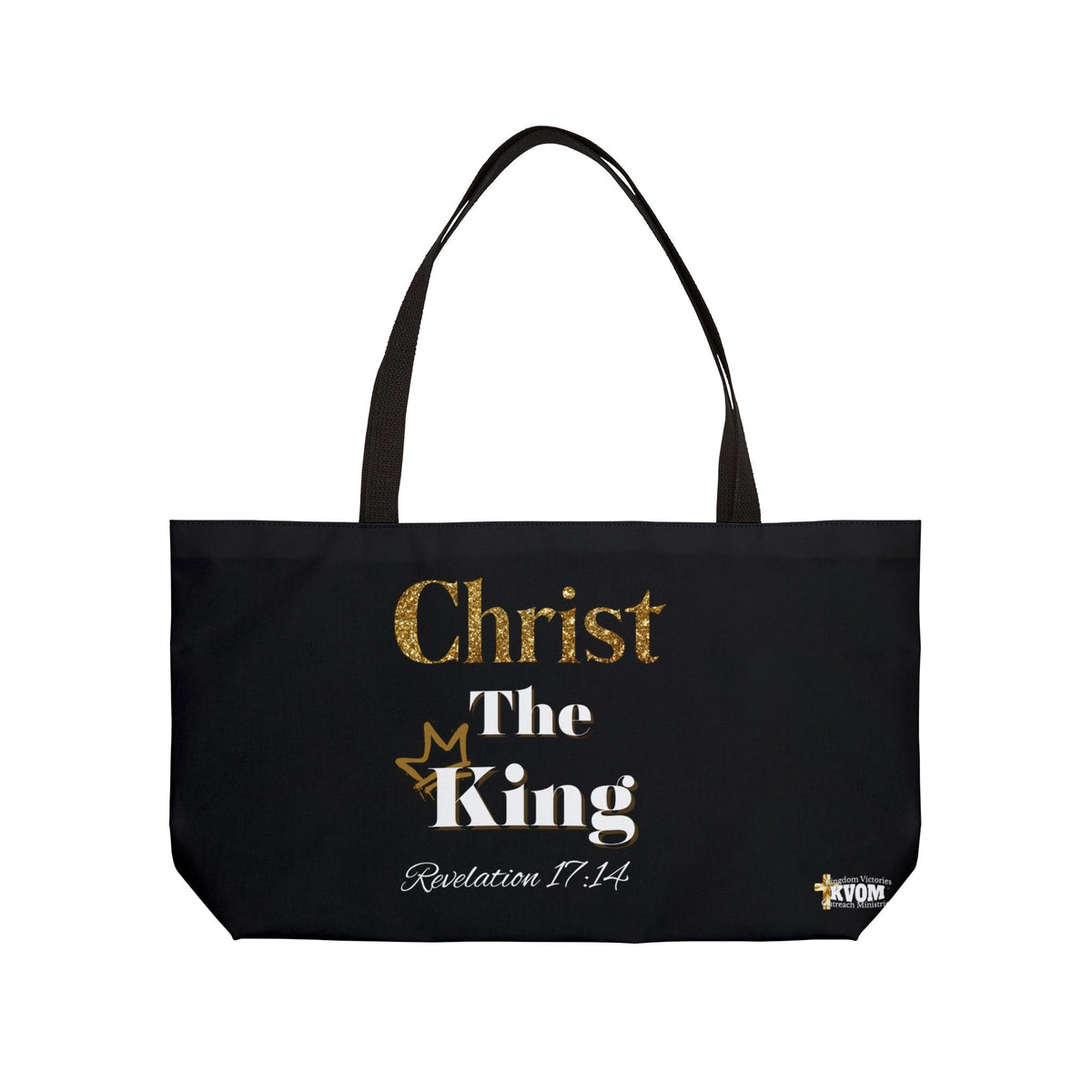 Christ The King Weekender Tote Bag Black & Gold