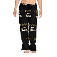 Christ The King Women's Comfy Pants, Black & Gold-KVOM