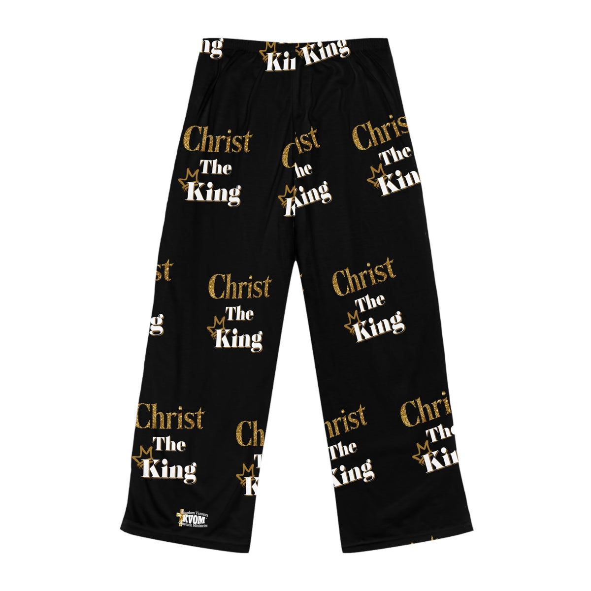 Christ The King Women's Comfy Pants, Black & Gold-KVOM