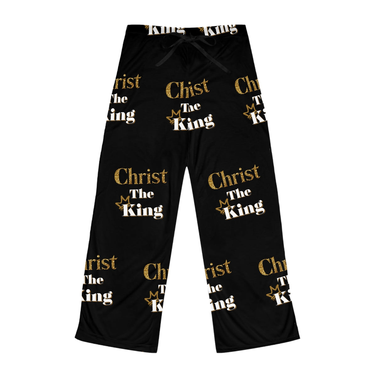 Christ The King Women's Comfy Pants, Black & Gold-KVOM