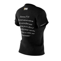 Christ The King Women's Fitted Tee Black & Gold-KVOM