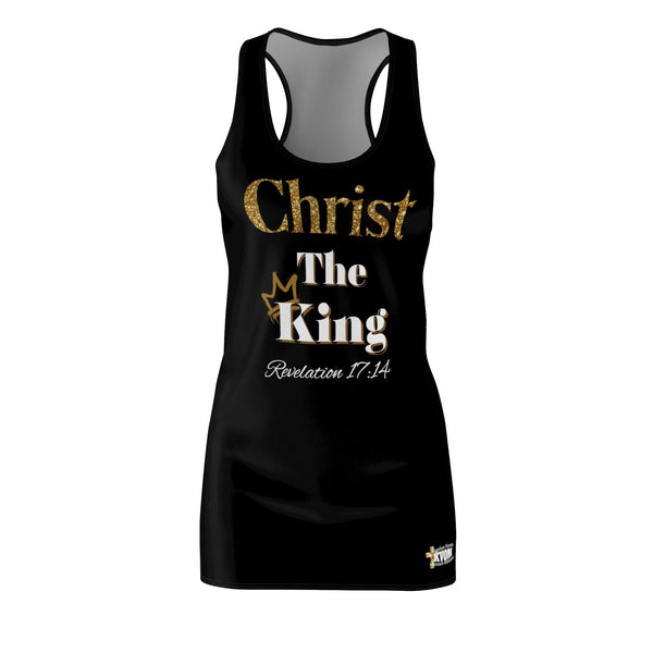 Christ The King Women's Racerback Dress Black & Gold-KVOM