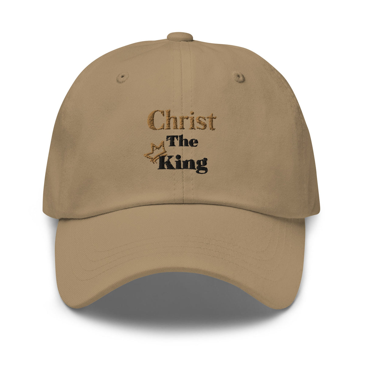 Christ the King Embroidered Men's Hat, Black and Gold Emblem-KVOM; Christian Clothing; Women’s Clothing; Men's Clothes, Men's Hats, Women’s T-Shirts; Hoodies Sale; Ladies Tops; Ladies Dresses; Floral Tops; Floral Dresses; Flower Clothes; Activewear; Glorious; Psalms; Blessings On Blessings; Teens Clothing; Christian Book Store; Girl’s Clothing Sale; Mother’s Day Sale; Gifts For Sister; Christian Gifts; Gifts for Daughter; Spring Sale; Clearance Sale; Jesus; Christ Is King; Holy Ghost; God Got Me; Spiritual 