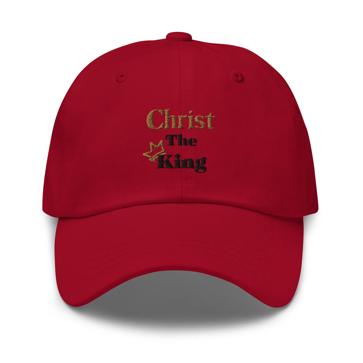 Christ the King Embroidered Women's Hat, Black and Gold Emblem-KVOM; Christian Clothing; Women’s Clothing; Men's Clothes, Men's Hats, Women’s T-Shirts; Hoodies Sale; Ladies Tops; Ladies Dresses; Floral Tops; Floral Dresses; Flower Clothes; Activewear; Glorious; Psalms; Blessings On Blessings; Teens Clothing; Christian Book Store; Girl’s Clothing Sale; Mother’s Day Sale; Gifts For Sister; Christian Gifts; Gifts for Daughter; Spring Sale; Clearance Sale; Jesus; Christ Is King; Holy Ghost; God Got Me; Spiritua