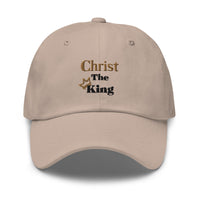 Christ the King Embroidered Women's Hat, Black and Gold Emblem-KVOM; Christian Clothing; Women’s Clothing; Men's Clothes, Men's Hats, Women’s T-Shirts; Hoodies Sale; Ladies Tops; Ladies Dresses; Floral Tops; Floral Dresses; Flower Clothes; Activewear; Glorious; Psalms; Blessings On Blessings; Teens Clothing; Christian Book Store; Girl’s Clothing Sale; Mother’s Day Sale; Gifts For Sister; Christian Gifts; Gifts for Daughter; Spring Sale; Clearance Sale; Jesus; Christ Is King; Holy Ghost; God Got Me; Spiritua