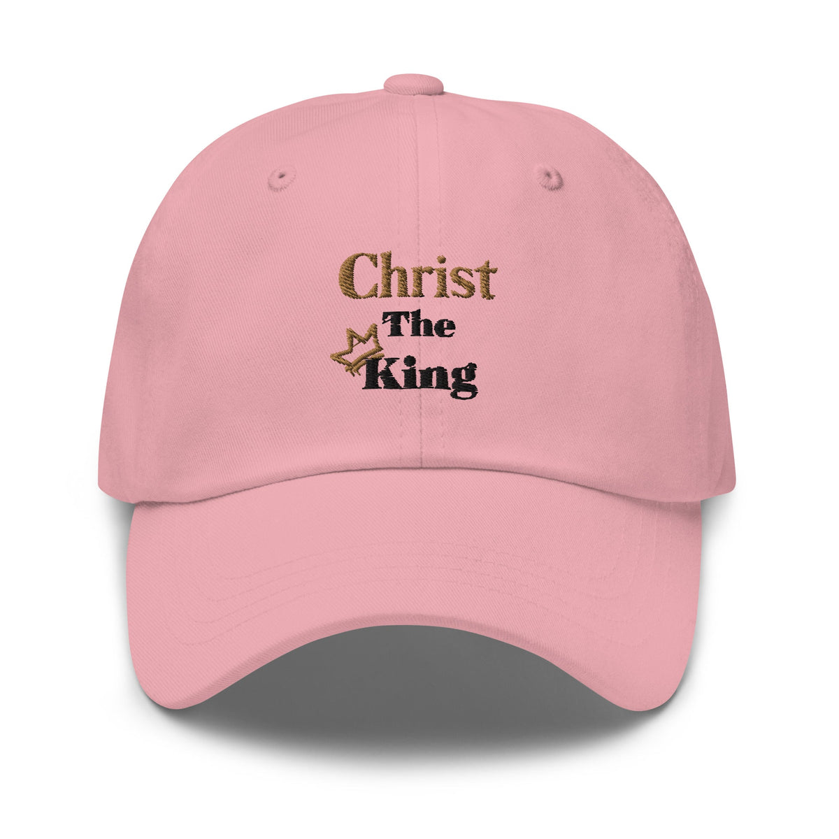 Christ the King Embroidered Women's Hat, Black and Gold Emblem-KVOM; Christian Clothing; Women’s Clothing; Men's Clothes, Men's Hats, Women’s T-Shirts; Hoodies Sale; Ladies Tops; Ladies Dresses; Floral Tops; Floral Dresses; Flower Clothes; Activewear; Glorious; Psalms; Blessings On Blessings; Teens Clothing; Christian Book Store; Girl’s Clothing Sale; Mother’s Day Sale; Gifts For Sister; Christian Gifts; Gifts for Daughter; Spring Sale; Clearance Sale; Jesus; Christ Is King; Holy Ghost; God Got Me; Spiritua