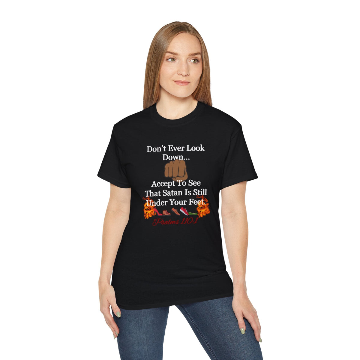 Don't Ever Look Down Unisex Relaxed T-Shirt BLK Fist-KVOM