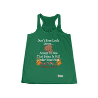 Don't Ever Look Down Women's Flowy Racerback Tank BLK Fist-KVOM