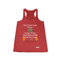 Don't Ever Look Down Women's Flowy Racerback Tank BLK Fist-KVOM