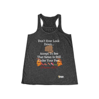 Don't Ever Look Down Women's Flowy Racerback Tank BLK Fist-KVOM