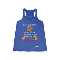 Don't Ever Look Down Women's Flowy Racerback Tank BLK Fist-KVOM