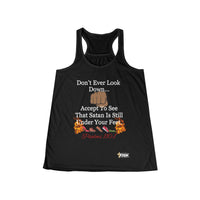 Don't Ever Look Down Women's Flowy Racerback Tank BLK Fist-KVOM