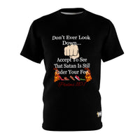 Don't Ever Look Down..Satan Under Feet Unisex T-Shirt, Black-KVOM