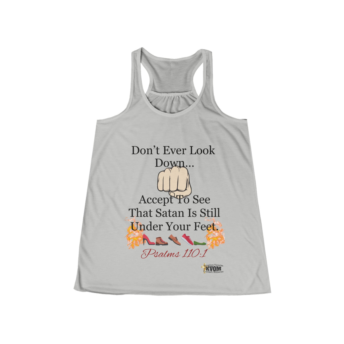 Don't Ever Look Down..Satan Under Feet Women's Flowy Racerback Tank-KVOM