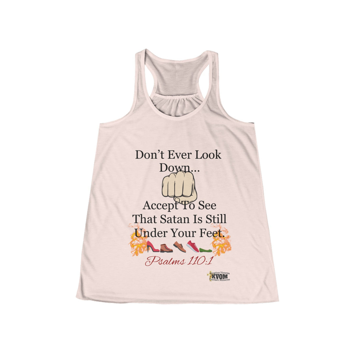 Don't Ever Look Down..Satan Under Feet Women's Flowy Racerback Tank-KVOM