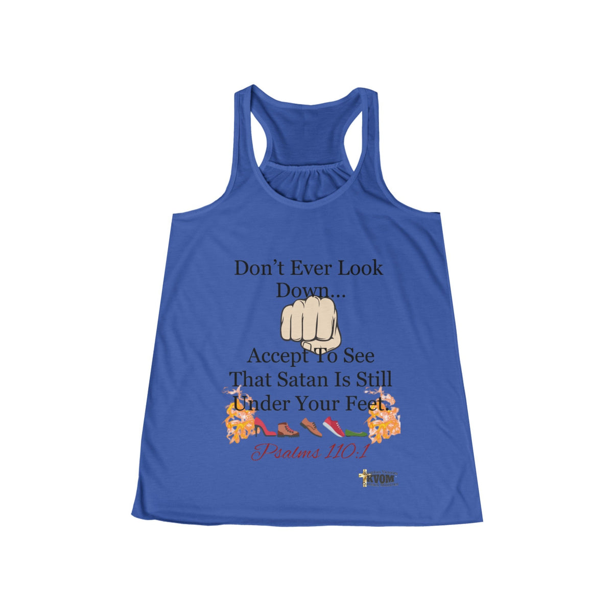 Don't Ever Look Down..Satan Under Feet Women's Flowy Racerback Tank-KVOM