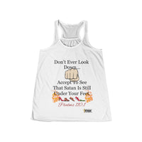 Don't Ever Look Down..Satan Under Feet Women's Flowy Racerback Tank-KVOM