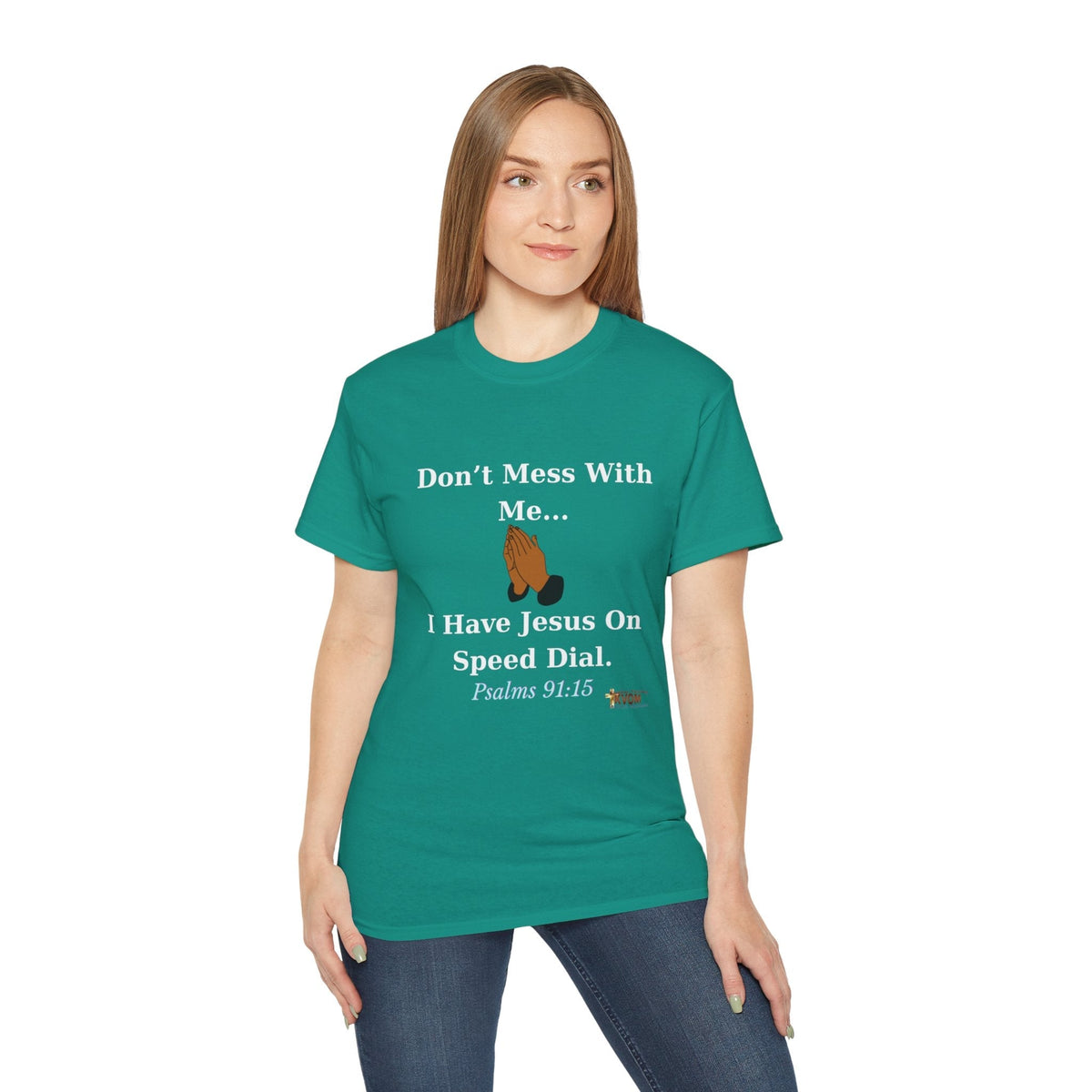 Don't Mess With Me Jesus Speed Dial Unisex Relaxed Fit T-Shirt-KVOM