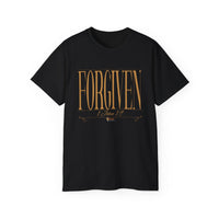 FORGIVEN "Stretched" Unisex T-Shirt, Black, White, Gold Print-KVOM