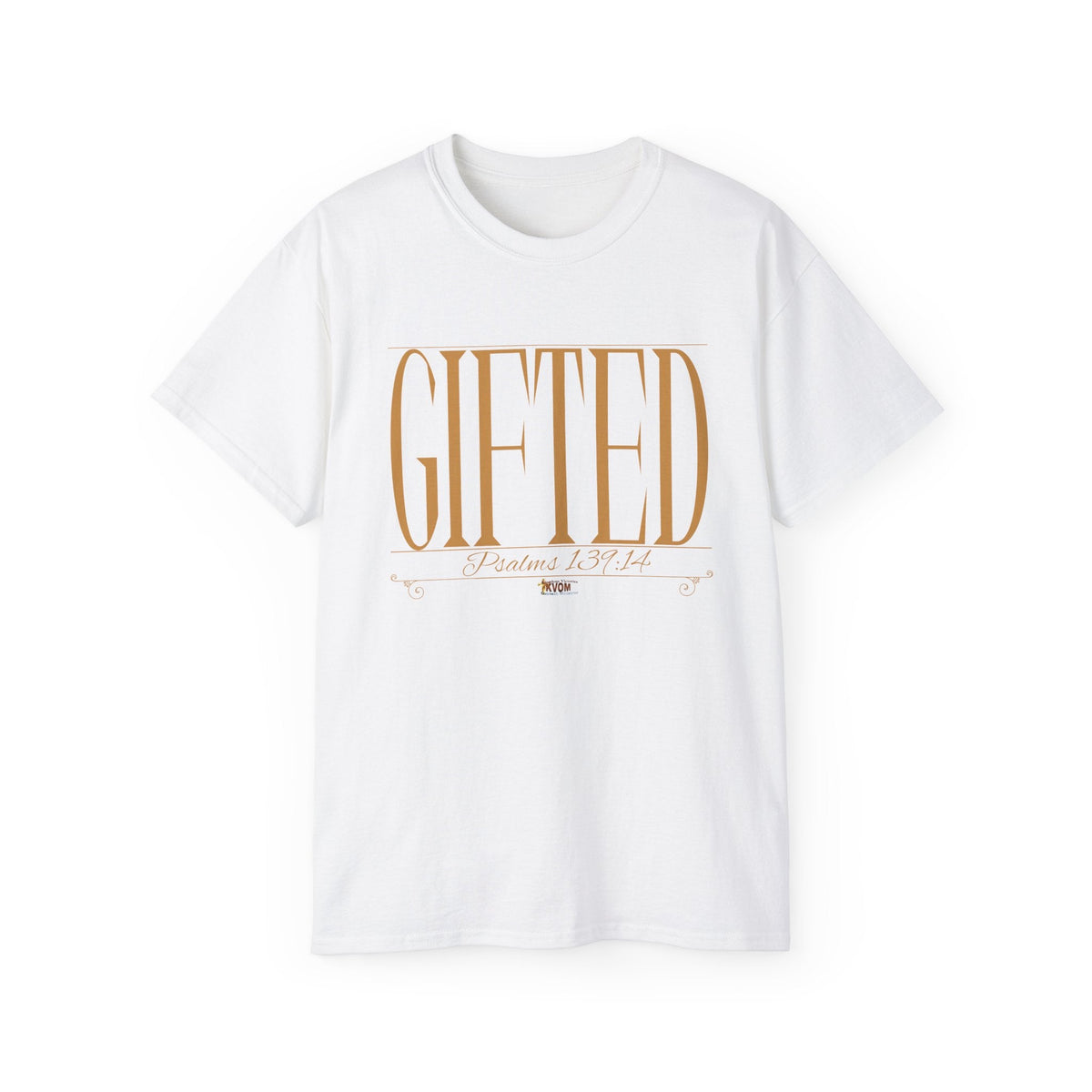 GIFTED "Stretched" Unisex T-Shirt Black, White, Gold Print-KVOM