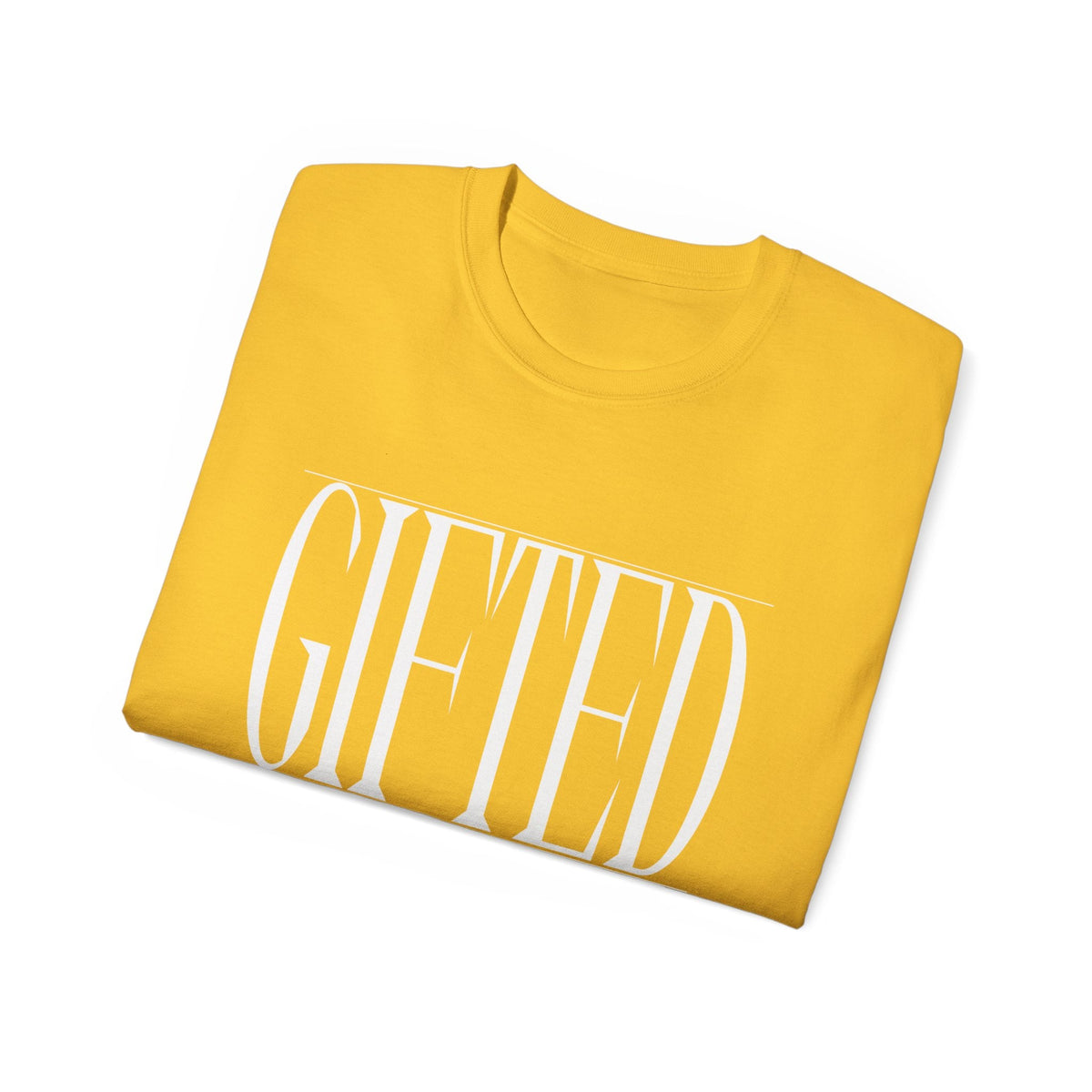 GIFTED "Stretched" Unisex T-Shirt, White Print-KVOM