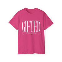 GIFTED "Stretched" Unisex T-Shirt, White Print-KVOM