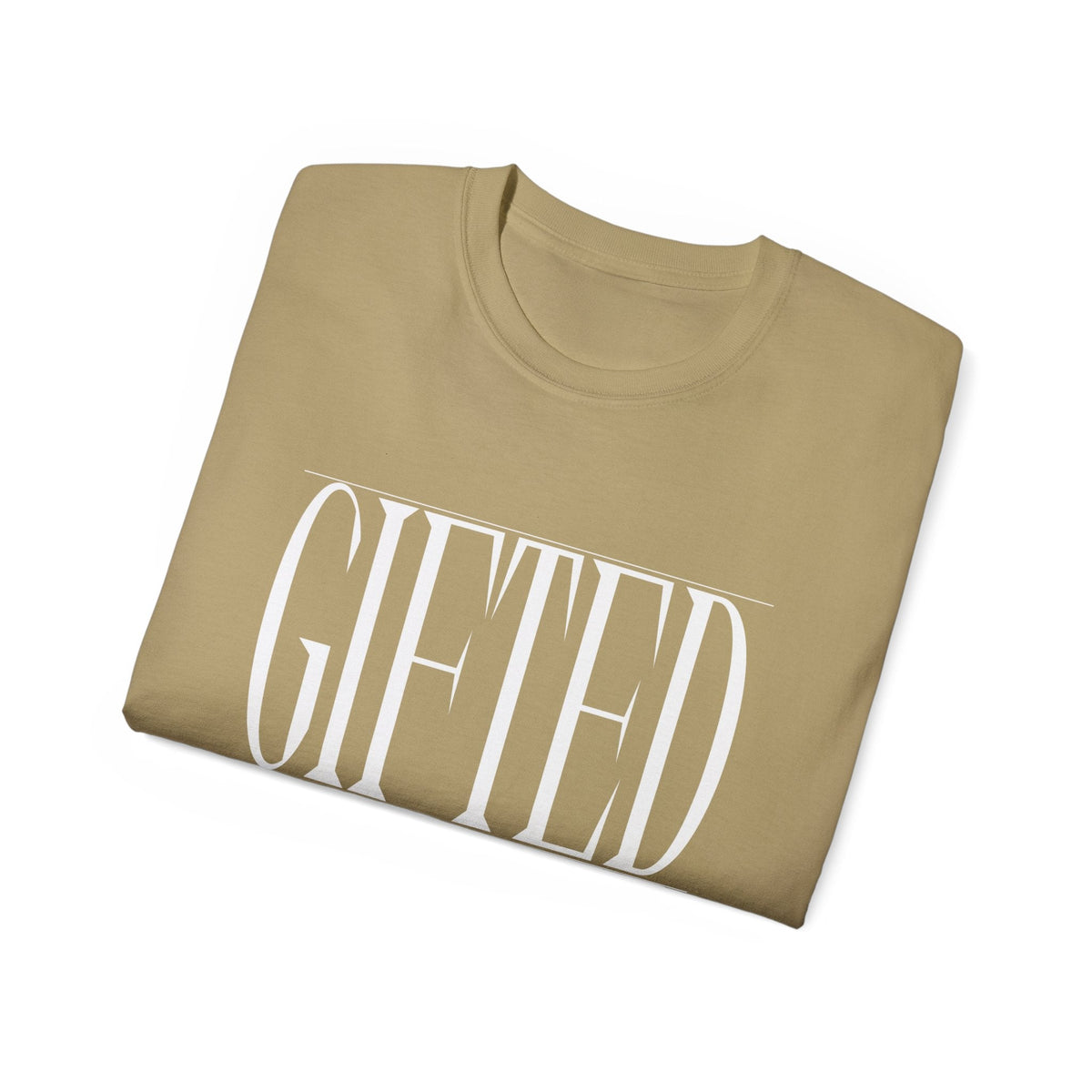 GIFTED "Stretched" Unisex T-Shirt, White Print-KVOM