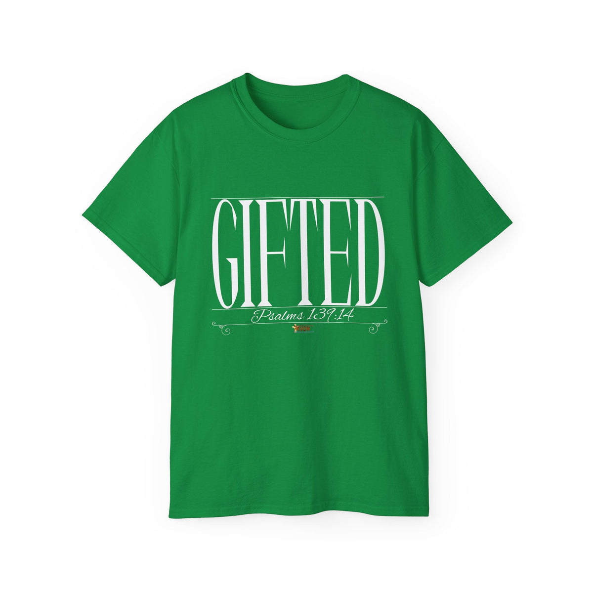 GIFTED "Stretched" Unisex T-Shirt, White Print-KVOM