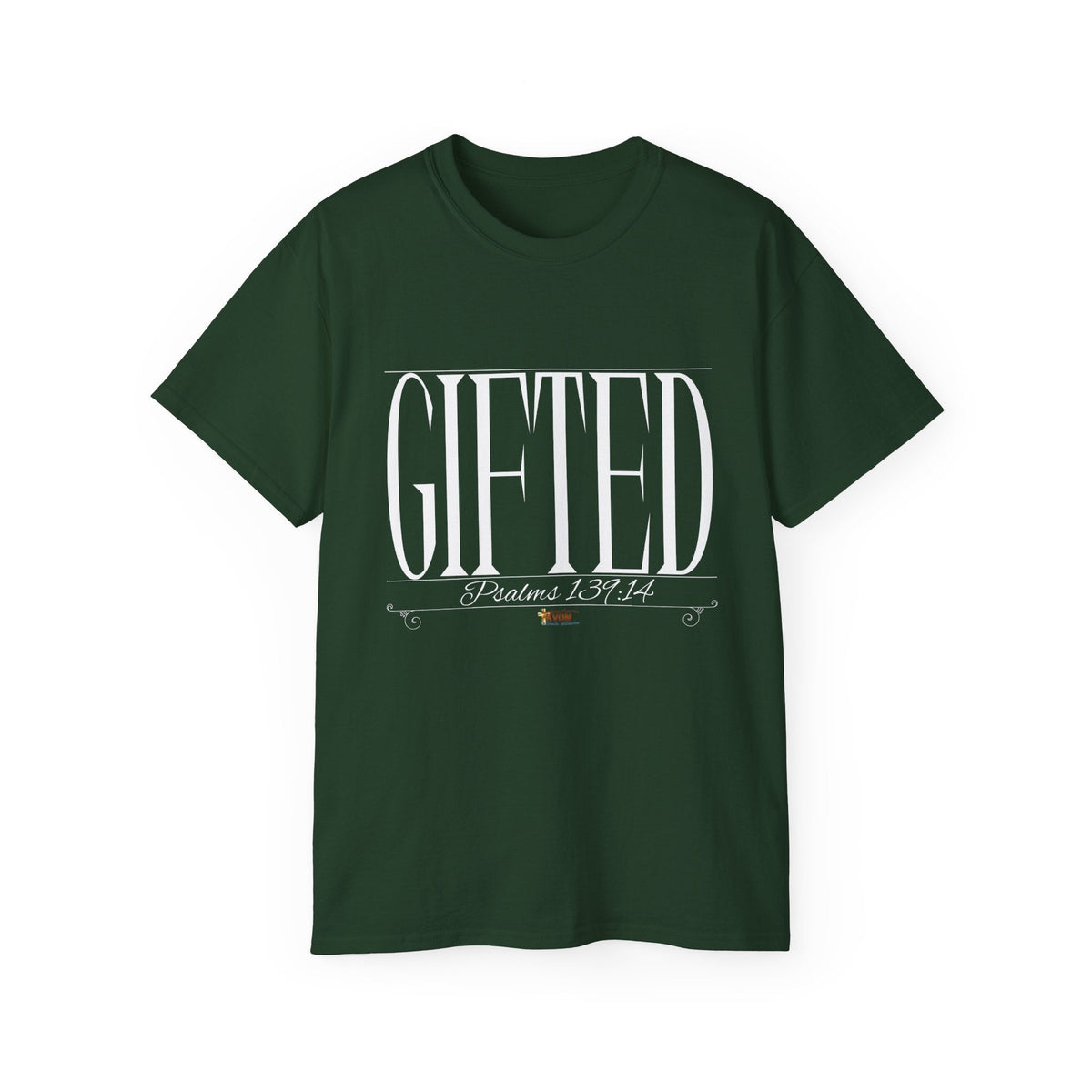 GIFTED "Stretched" Unisex T-Shirt, White Print-KVOM