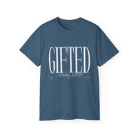 GIFTED "Stretched" Unisex T-Shirt, White Print-KVOM