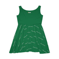 God Don't Play Bout Me Women's Skater Dress, Green