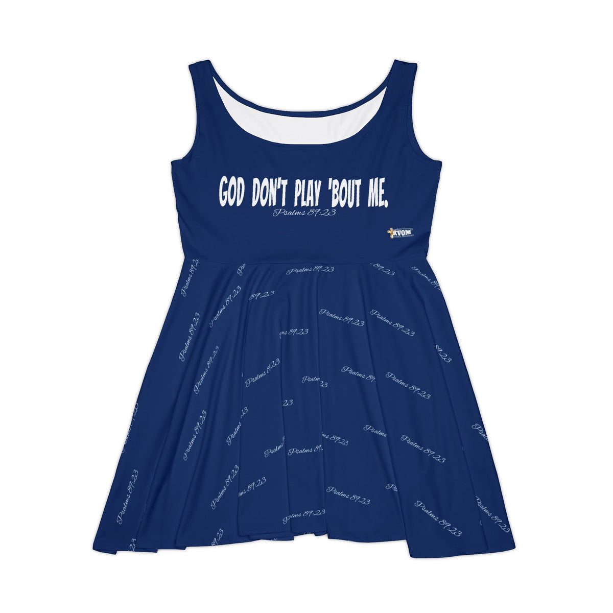 God' Don't Play Bout Me Women's Skater Dress, Navy