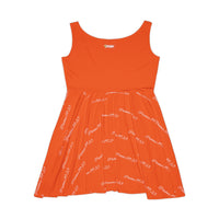 God Don't Play Bout Me Women's Skater Dress, Orange