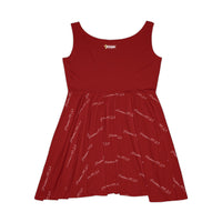 God Don't Play Bout Me Women's Skater Dress, Red