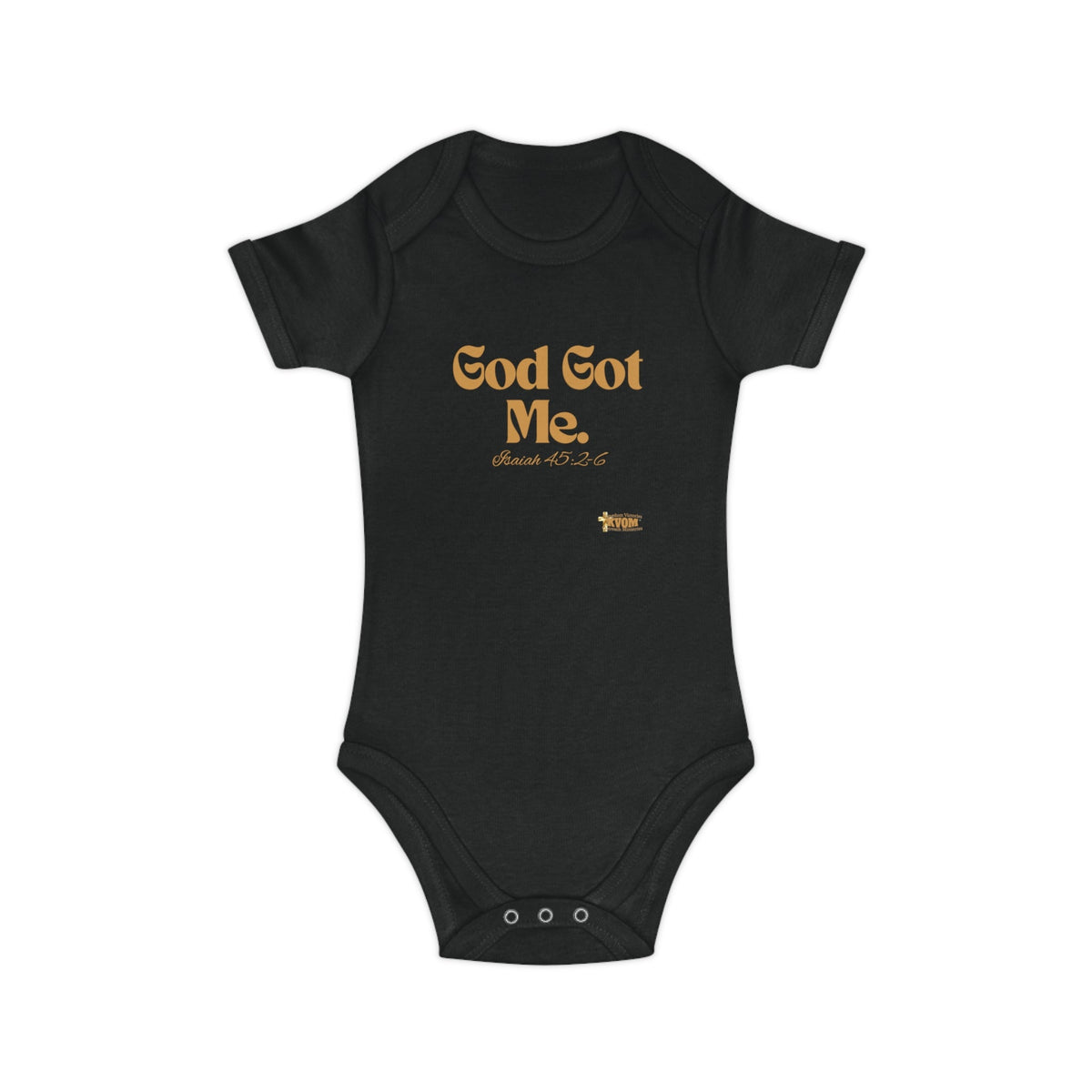 God Got Me Baby Bodysuit, Gold Print