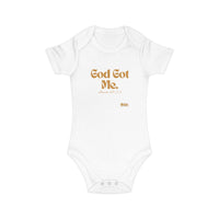 God Got Me Baby Bodysuit, Gold Print