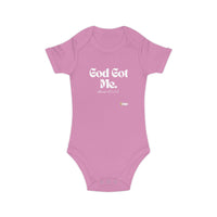 God Got Me Baby Bodysuit, White Print