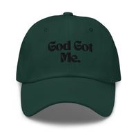 God Got Me Embroidered Hat, Black Emblem-KVOM; Christian Clothing; Women’s Clothing; Men's Clothes, Men's Hats, Women’s T-Shirts; Hoodies Sale; Ladies Tops; Ladies Dresses; Floral Tops; Floral Dresses; Flower Clothes; Activewear; Glorious; Psalms; Blessings On Blessings; Teens Clothing; Christian Book Store; Girl’s Clothing Sale; Mother’s Day Sale; Gifts For Sister; Christian Gifts; Gifts for Daughter; Spring Sale; Clearance Sale; Jesus; Christ Is King; Holy Ghost; God Got Me; Spiritual Warrior; Prophetic; 