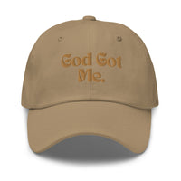 God Got Me Embroidered Hat, Gold Emblem-KVOM; Christian Clothing; Women’s Clothing; Men's Clothes, Men's Hats, Women’s T-Shirts; Hoodies Sale; Ladies Tops; Ladies Dresses; Floral Tops; Floral Dresses; Flower Clothes; Activewear; Glorious; Psalms; Blessings On Blessings; Teens Clothing; Christian Book Store; Girl’s Clothing Sale; Mother’s Day Sale; Gifts For Sister; Christian Gifts; Gifts for Daughter; Spring Sale; Clearance Sale; Jesus; Christ Is King; Holy Ghost; God Got Me; Spiritual Warrior; Prophetic; B